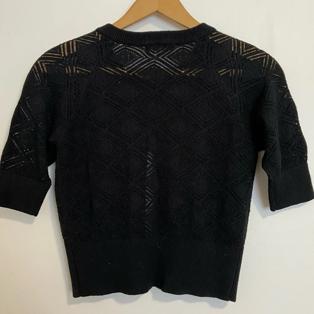 Cropped Black Lace Cardigan Small GUC - Picture 2 of 8